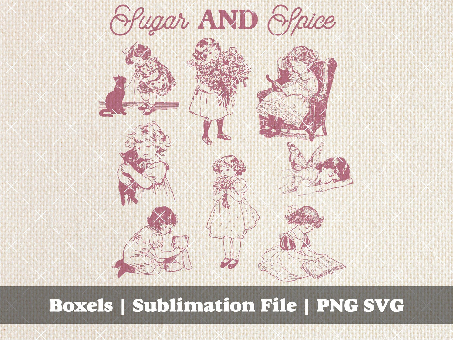 What are Little Girls Made of? Sugar and Spice and Everything Nice Vintage Little Girls 1950's Ballerina | Instant Download | PNG SVG