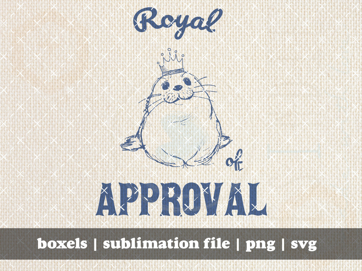 Royal Seal Of Approval Funny Ocean Animals Funny Vintage Retro Cartoon Animal Sayings Seal Clip Art Graphic | Instant Download | PNG SVG