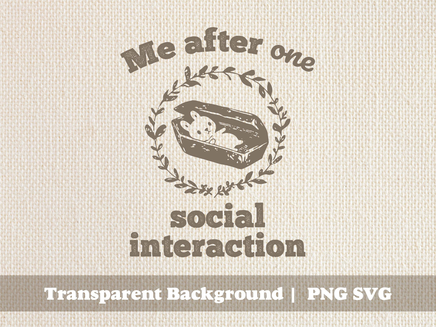 Me After One Social Interactions Cute Watercolor Bunny in a Coffin In The Style of Beatrix Potter Rabbit | Instant Download | PNG SVG