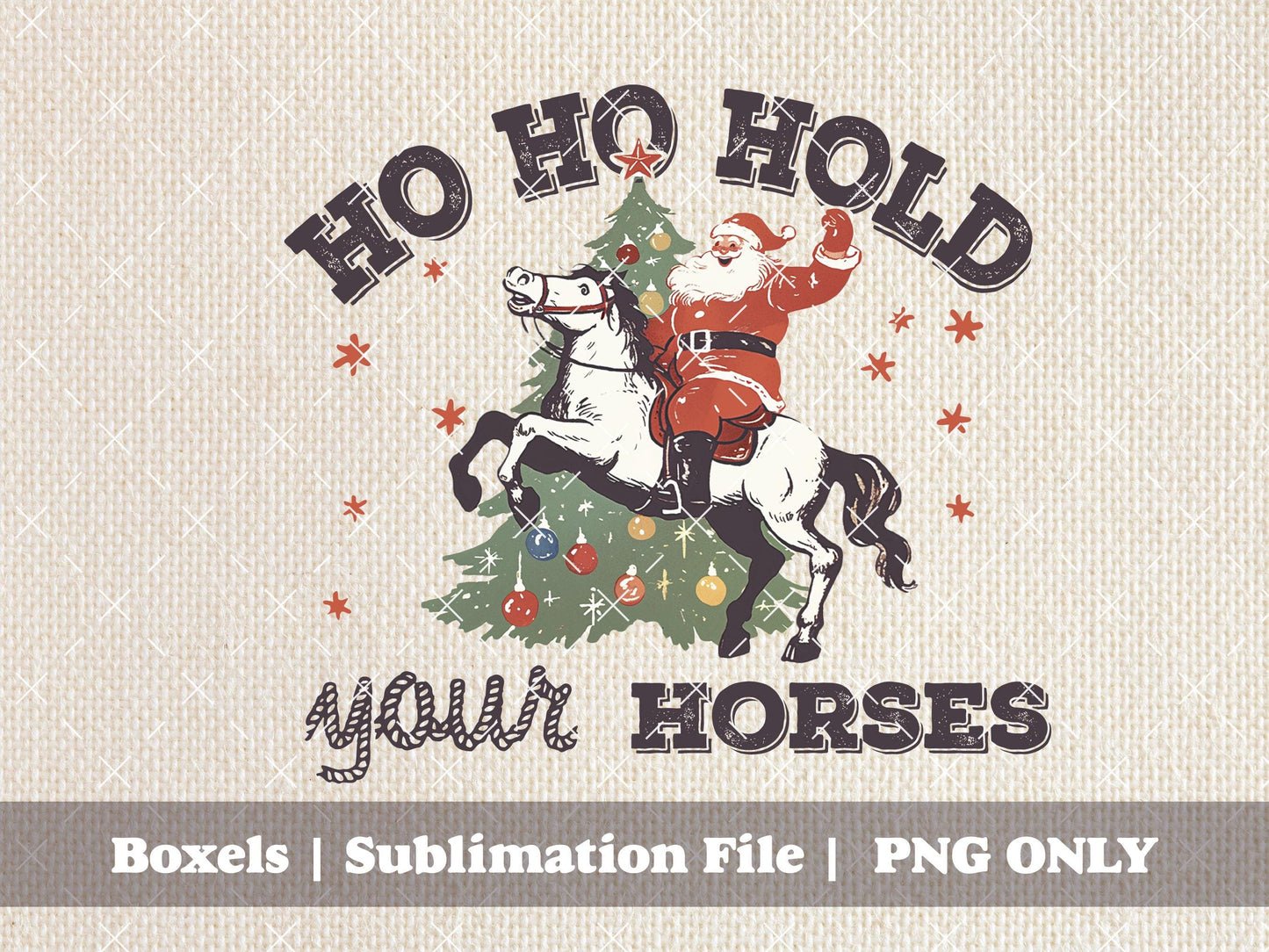 Ho-Ho-Hold Your Horses Vintage Country Western Christmas Vintage Santa Claus On A Horse St Nicholas Sketch | Instant Download | PNG SVG