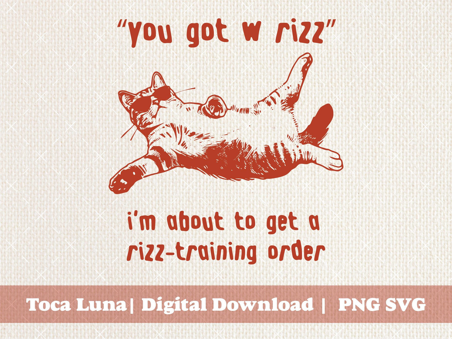 You Got W Rizz Meme About To Get A Rizztraining Order Funny Sarcastic Kitten Cat Vintage Animal Sayings | Instant Download | PNG SVG