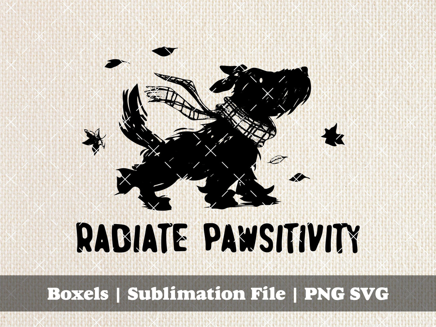 Radiate Pawsitivity Positivity Cute Scottie Dog Puppy Puppies Vintage Animal Sayings | Instant Download | PNG SVG