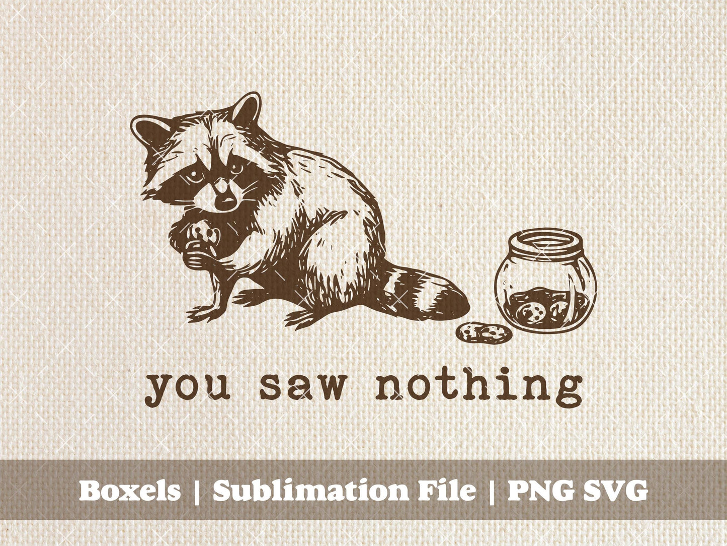 You Saw Nothing Raccoon Cookie Jar Cookie Monster Who Stole The Cookies Vintage Animal Sayings | Instant Download | PNG SVG
