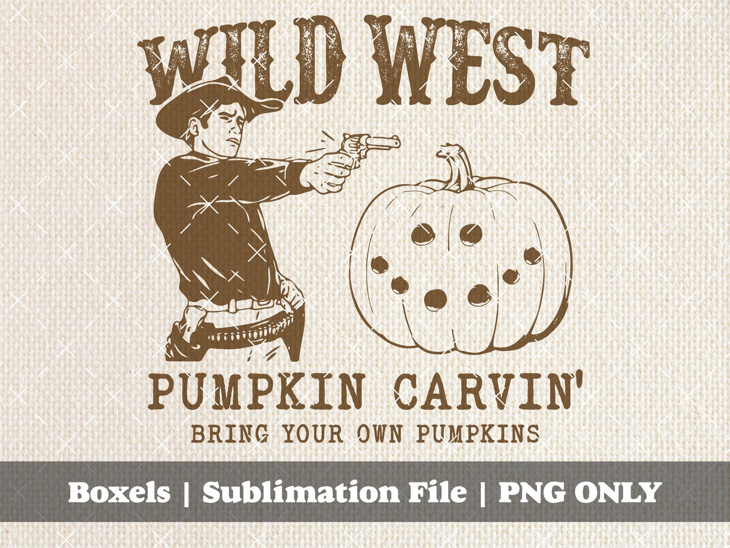 Wild West Pumpkin Carving Western Cowboy Cowgirl Ranch Rodeo Halloween T-shirt Ideas Fall T-Shirts Tees Cute Fall Stickers | SVG PNG