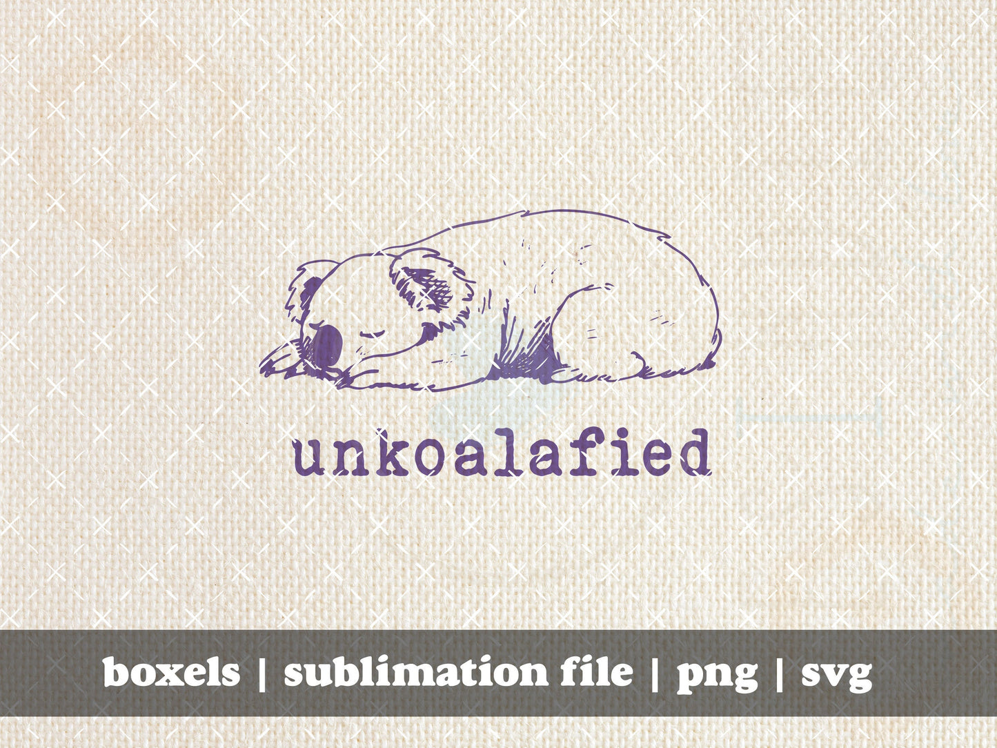 Unkoalafied Unqualified Koala Belly Flop Funny Mental Health Awareness Vintage Animal Sayings | Instant Download | PNG SVG