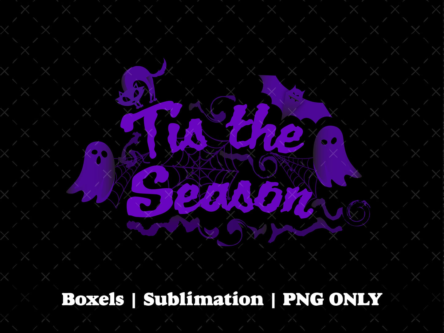 Tis The Season Spider Web Ghost Bat Witch Purple Fall Autumn Cute Teacher Halloween T-shirt Ideas Fall T-Shirts | PNG ONLY!