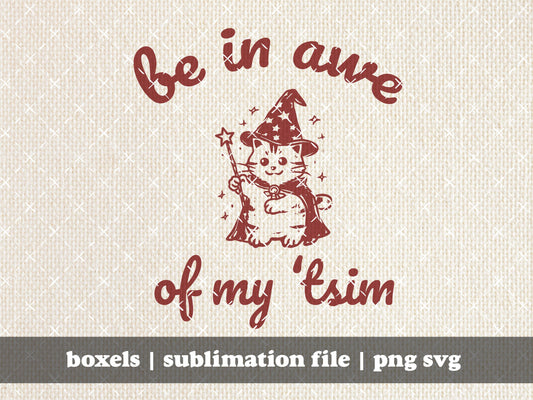 Be in Awe Of My 'Tism Autism Awareness Cute Wizard Cat Hand Drawn Graphic Vintage Animal Sayings | Instant Download |  PNG SVG