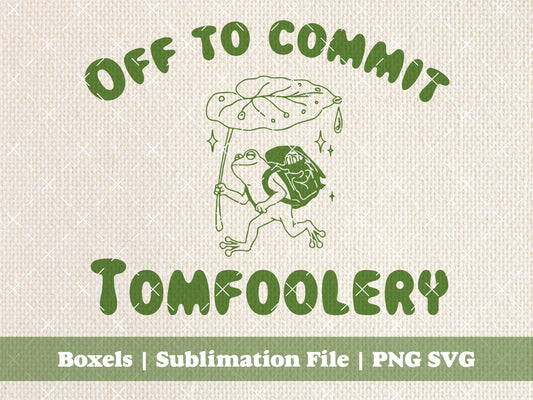 Off To Commit Tomfoolery Frog In The Rain St. Patrick's Day The Wearing of The Green Digital Clipart File | Instant Download | PNG SVG