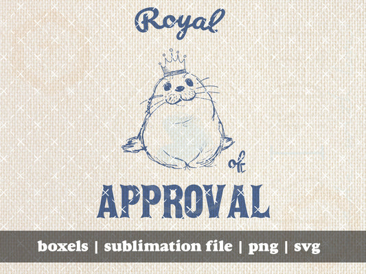 Royal Seal Of Approval Funny Ocean Animals Funny Vintage Retro Cartoon Animal Sayings Seal Clip Art Graphic  | Instant Download |  PNG SVG