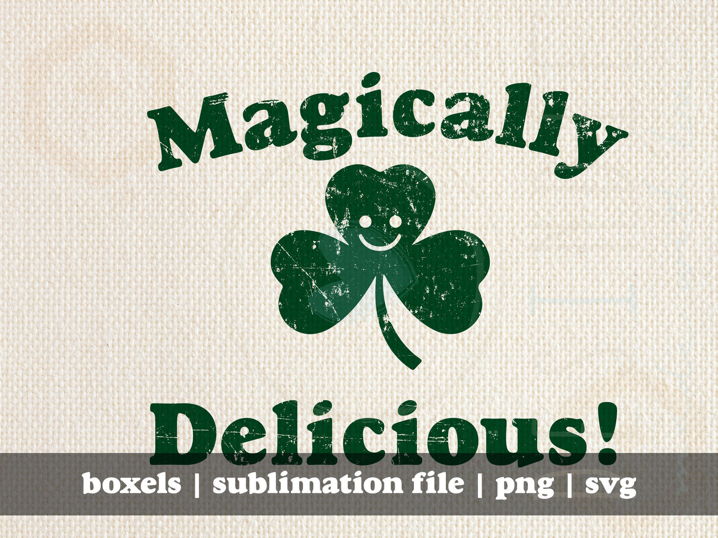 Magically Delicious Lucky Charms Clover St. Patrick's Day Vintage T-Shirt Design | Instant Download | PNG SVG