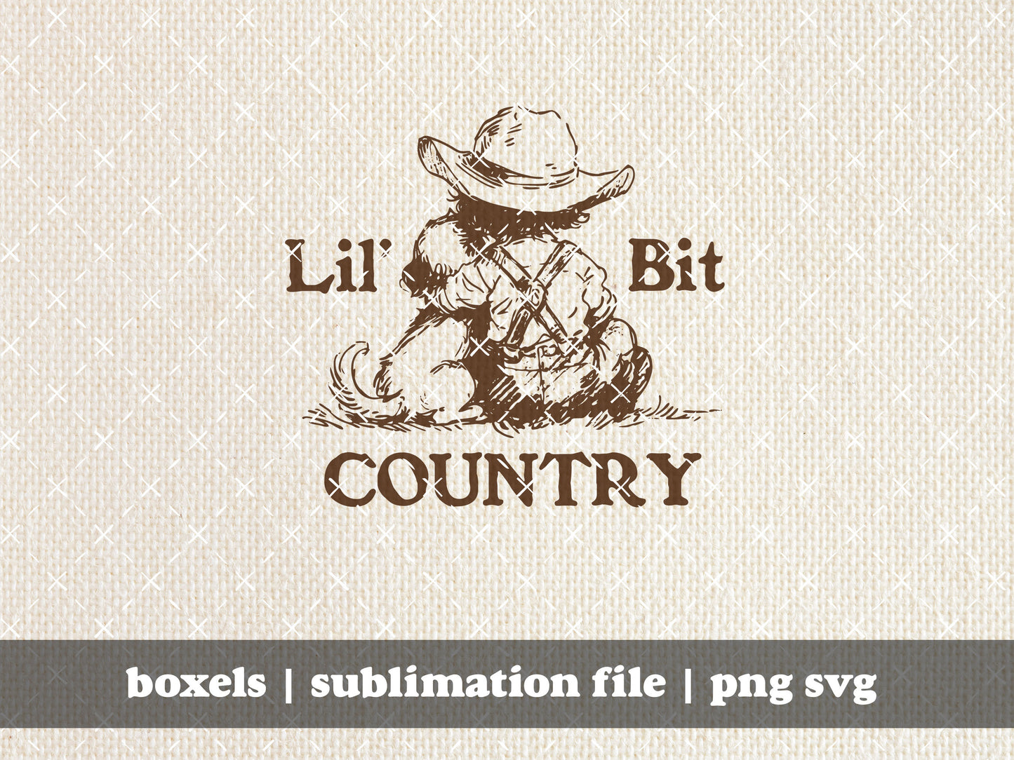 Lil' Bit Country Little Boy Cowboy With Puppy Country Life Ranch Life Western Vintage Retro Quote | Instant Download |  PNG SVG