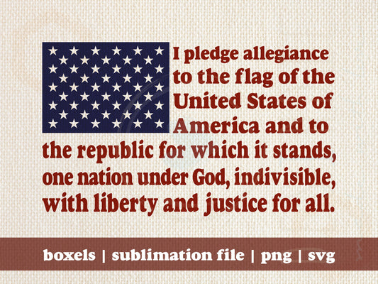 Pledge of Allegiance Flag 4th of July Celebrate America Patriotic Flag Stars & Stripes American Flag | Instant Download | svg png eps jpg