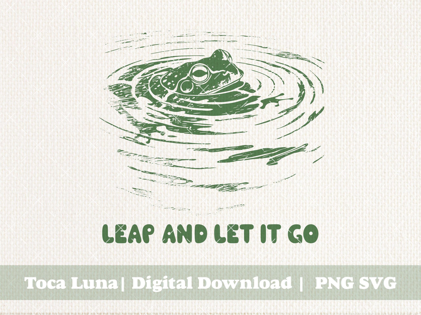 Leap and Let it Go Frog and Toad Digital Clipart Vintage Animal Sayings | Instant Download | PNG SVG