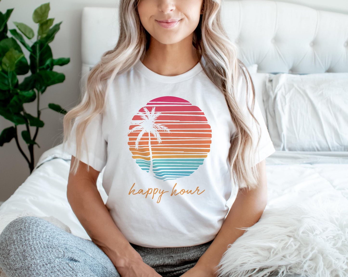 Happy Hour Sunset Beach Scene Serene Be Happy Mental Health Awareness Positive Inspirational Sayings | Instant Download | svg png eps jpg