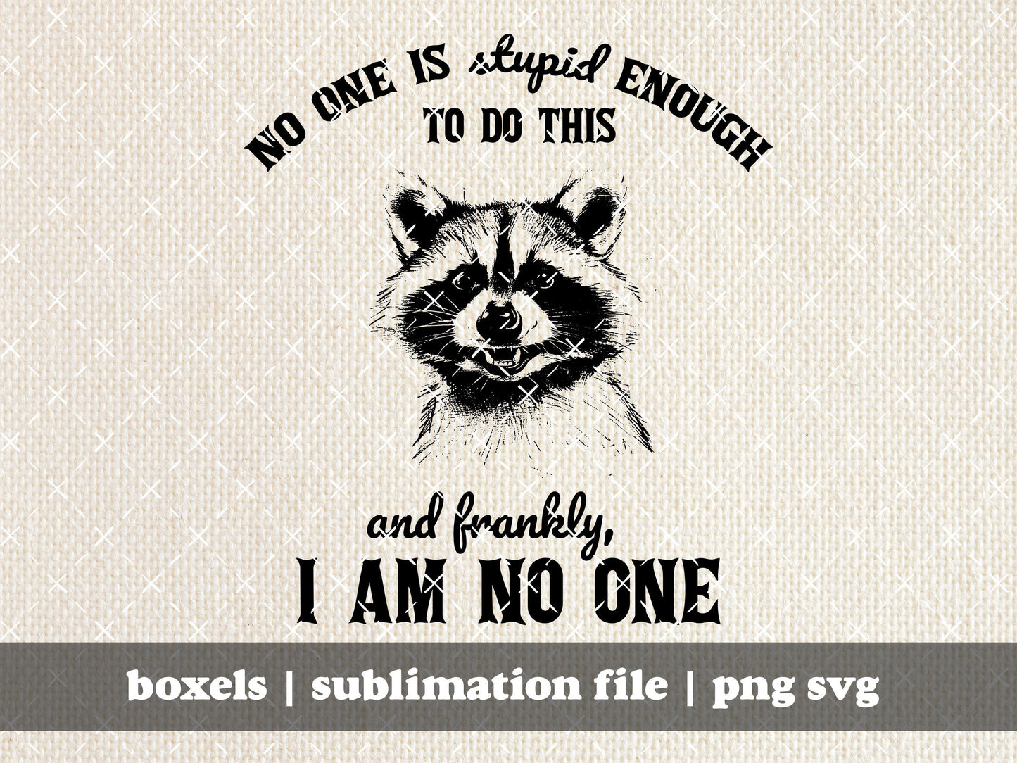 No One Is Stupid Enough To Do This And Frankly I Am No One Funny Animal Quotes Funny Sarcastic Raccoon Designs | Instant Download | PNG SVG