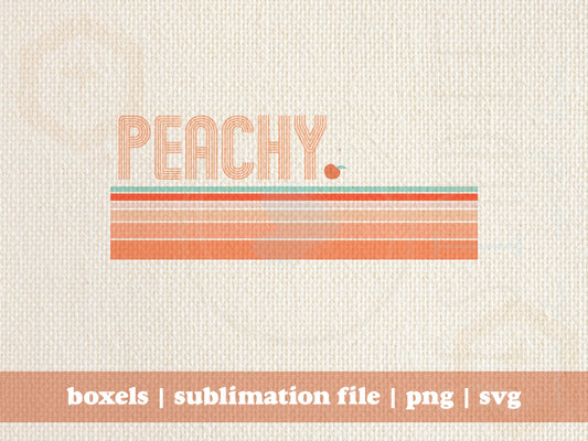 Peachy Just Peachy Stripes Retro Vibe Springtime Peach lover Orchard Cottage Core | Instant Digital Download | svg png eps jpg