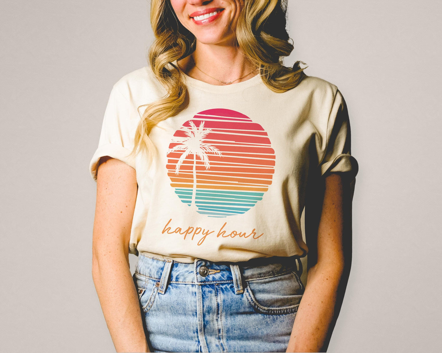 Happy Hour Sunset Beach Scene Serene Be Happy Mental Health Awareness Positive Inspirational Sayings | Instant Download | svg png eps jpg