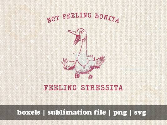 Not Feeling Bonita Feeling Stressita Funny Spanish Goose In My Silly Goose Era Funny Silly Goose | Instant Download |  PNG SVG