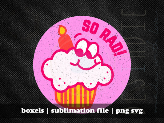 1980's Vintage Cupcake Inspired By Original Scratch and Sniff Stickers Image | Instant Download | PNG SVG