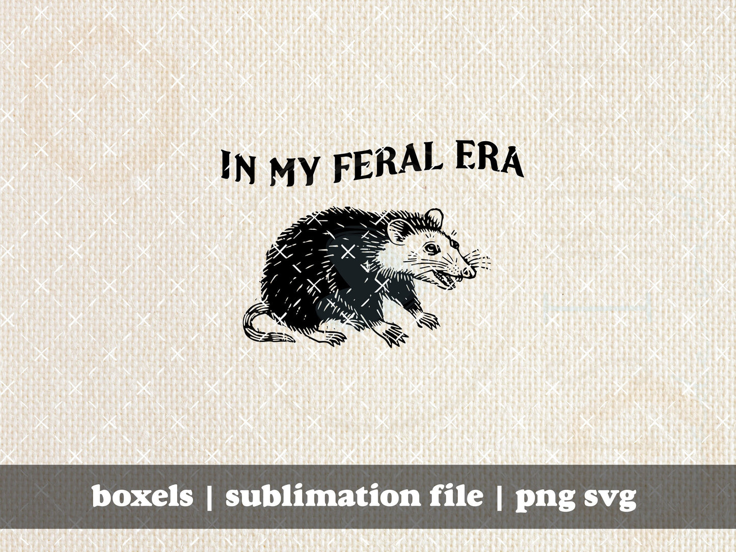 In My Feral Era Possum Funny Animal Quotes Awesome Sketch Funny Sarcastic Raccoon Designs | Instant Download | PNG SVG