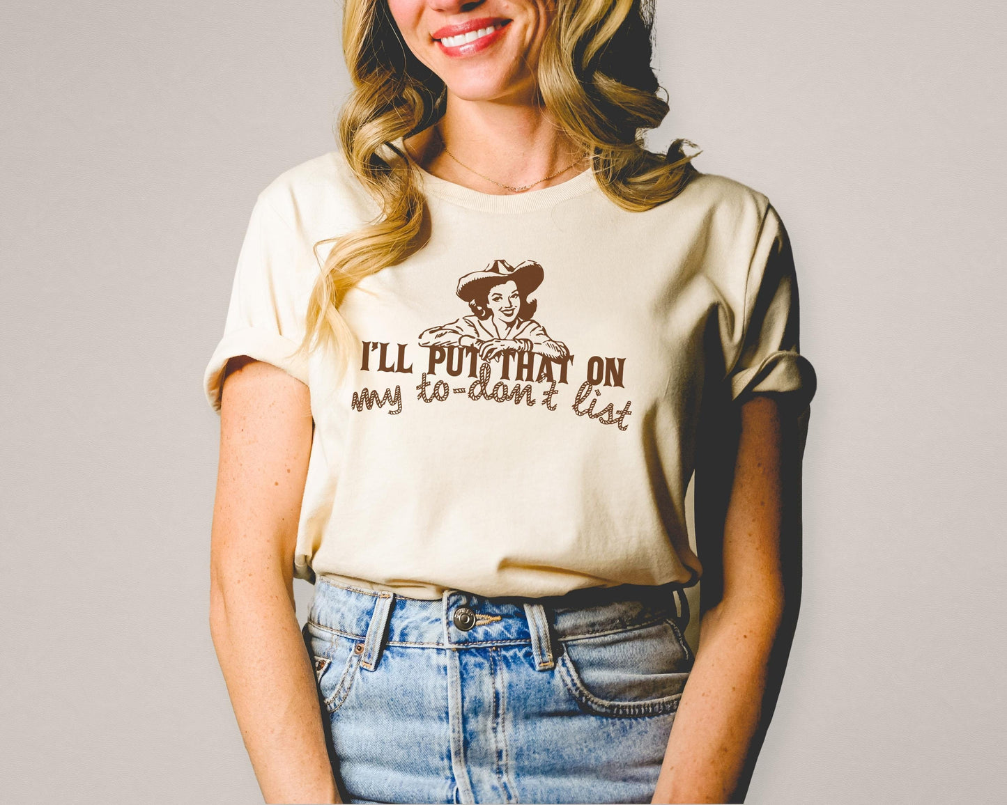 I'll Put This On My To Don't List Funny 1950's Housewife Cowgirl Western Rodeo Vintage Retro Vibes Funny Quote | Instant Download |  PNG SVG