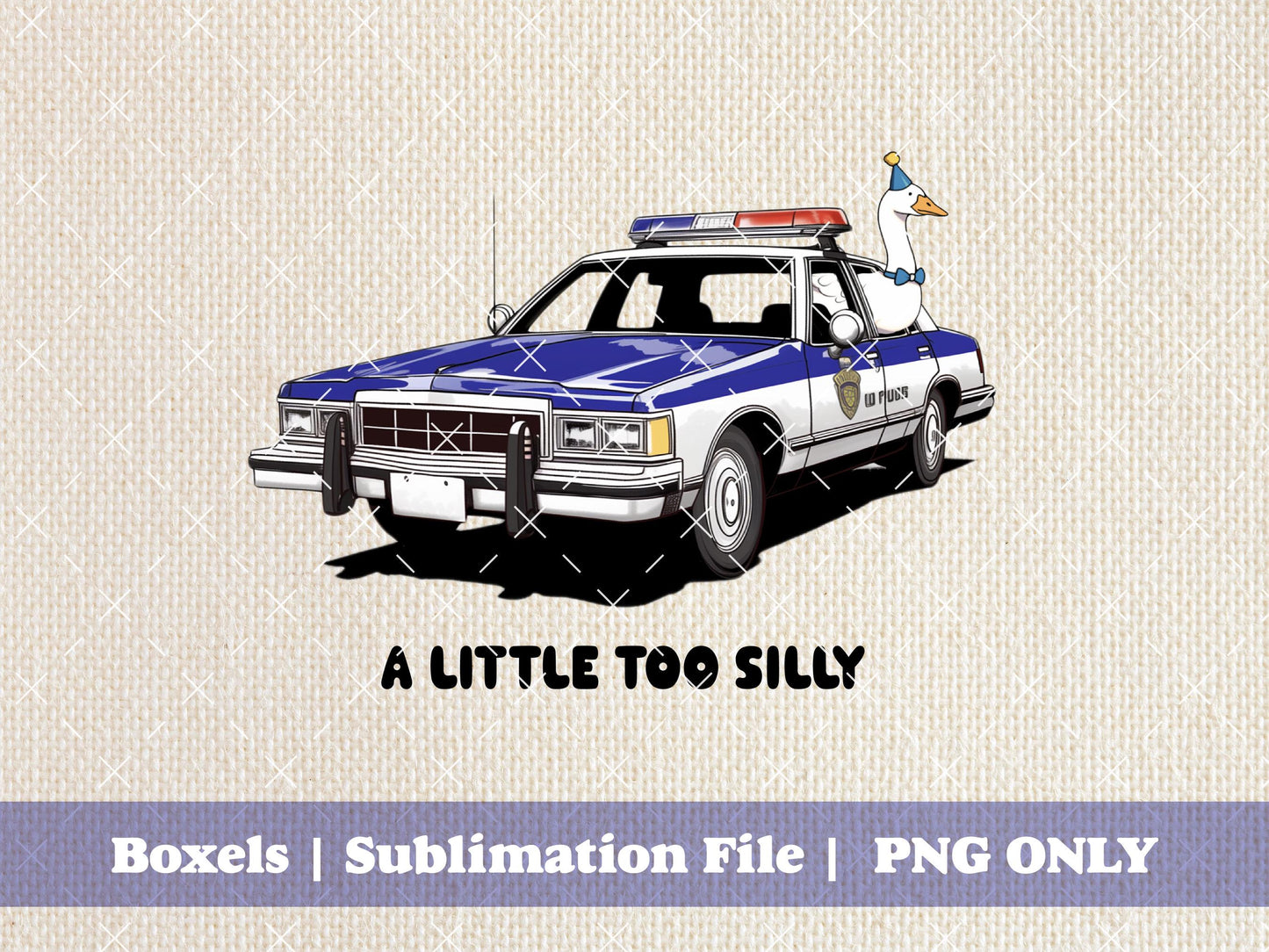 A Little Too Silly Goose Funny Goose Sarcastic Retro Funny Silly Goose Graphic Vintage 1980's Cop Police Car | Instant Download |  PNG ONLY