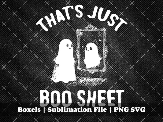 That's Just Boo Sheet Spooky Cute Ghost Looking in a Mirror Halloween Sweary Cursey Fall T-Shirts Tees Cute Fall Sticker Tee Ideas SVG PNG