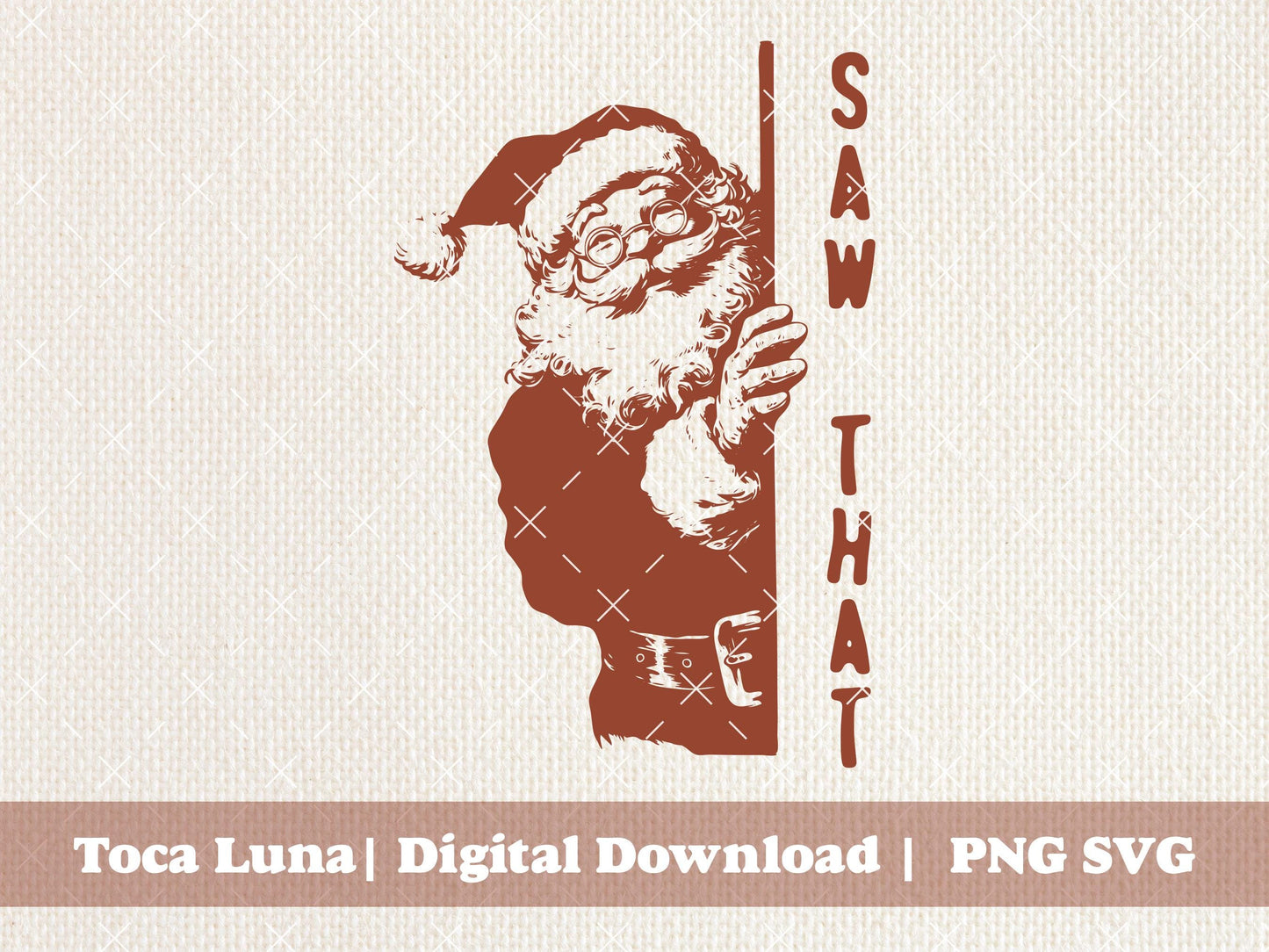 Saw That Elf on Shelf Santa Watching Postcard Cute Christmas Vintage Santa Claus St Nicholas Funny Winter | Instant Download |  PNG SVG